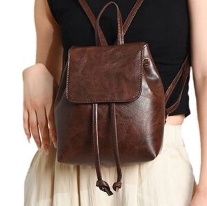 Chic Brown Leather Backpack for Women